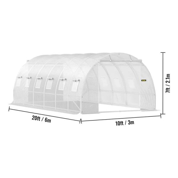 VEVOR Walk-In Greenhouse 10-20' Hot Planter House Gardening Galvanized Frame - 20'x10'x7' - MadeInUSA - Image 10