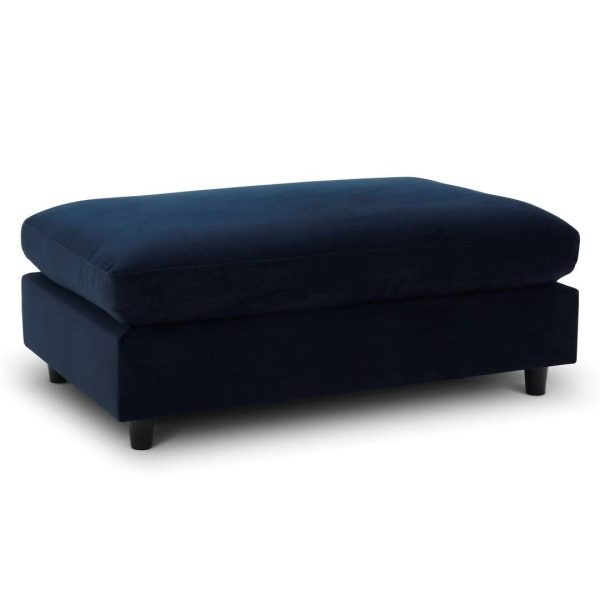Navy Blue Velvet for the Main Body and 45.3" Wide Rectangular Standard Ottoman Joss in Fleetwood - MadeInUSA - Image 4