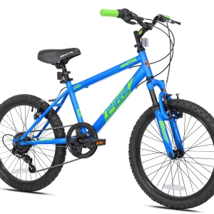 BCA 20 inch Crossfire 6-Speed Boy's Mountain Bike, Blue/Green - MadeInUSA