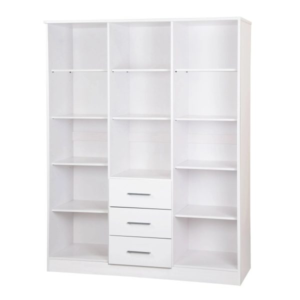 100% Solid Wood Cosmo 3-Door Wardrobe with Raised Panel Doors, Gray - Palace Imports 7115D - MadeInUSA - Image 5