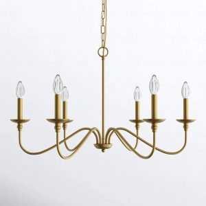 Ableton 6 - Light Candle Style Classic / Traditional Chandelier Birch Lane Finish: Brass, Size: 18" H x 30" W x 30" D - MadeInUSA