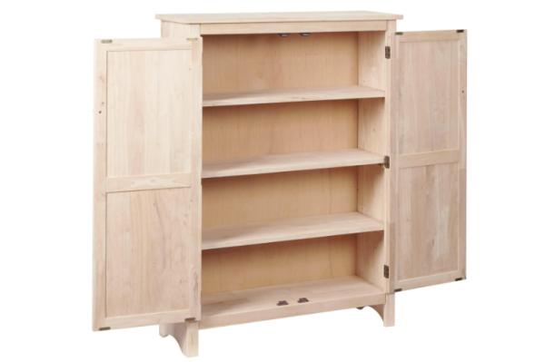 International Concepts 51 in. H Solid Wood Pantry in Unfinished Wood - MadeInUSA - Image 3