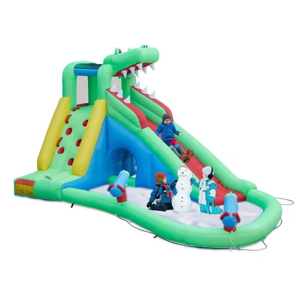 Inflatable Water Slides for Kids - Kinsuite Inflatable Bounce House Water Slide w/Jumping Area Climbing Wall Water Cannon Splash Pool Tunnel Indoor - MadeInUSA - Image 3