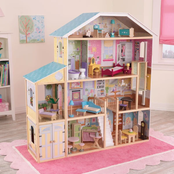 KidKraft Majestic Mansion Wooden Dollhouse with 34 Accessories - MadeInUSA - Image 3