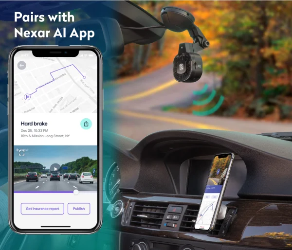 Scosche NEXC11032W-SP1 Full HD Smart Windshield Mount Car Dash Cam Powered by Nexar Black - MadeInUSA - Image 10