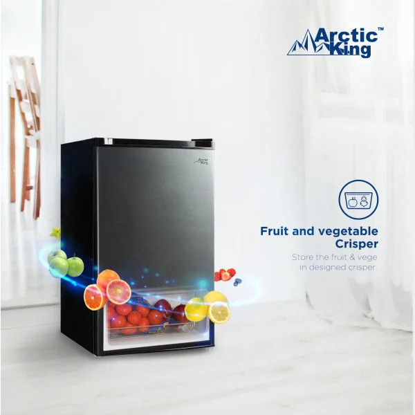 Arctic King 4.4 Cu ft One-Door No Freezer Mini Fridge, Black Stainless Steel Look E-Star, ARM44A5ASL - MadeInUSA - Image 7