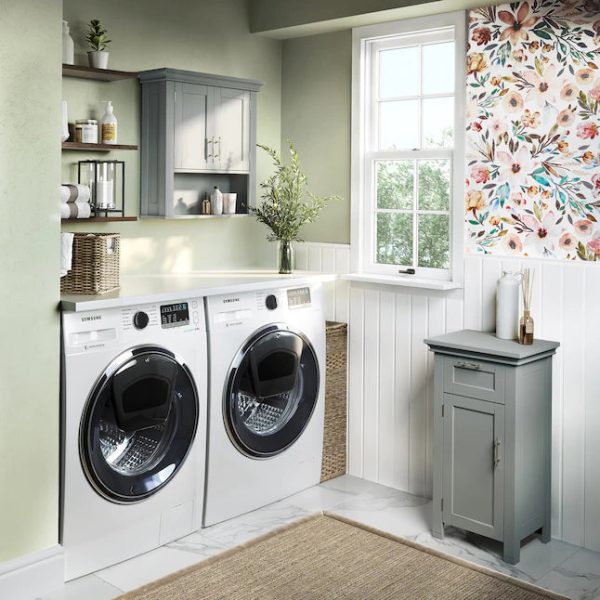 RiverRidge Somerset 22.81in W x 24.5in H x 7.88in D Gray Bathroom Wall Cabinet - MadeInUSA - Image 4