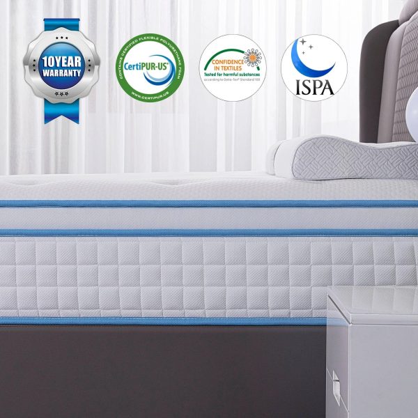 Stiku 12 inch Medium Euro Top Memory Foam Hybrid Mattress in A Box - King - Firm - MadeInUSA - Image 9