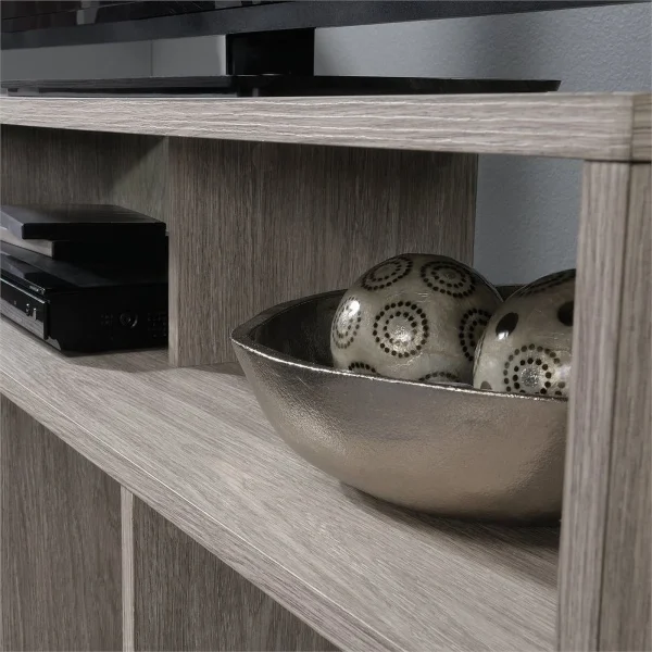 Pemberly Row Modern Engineered Wood TV Stand for TVs up to 50"in Champagne Oak - MadeInUSA - Image 4