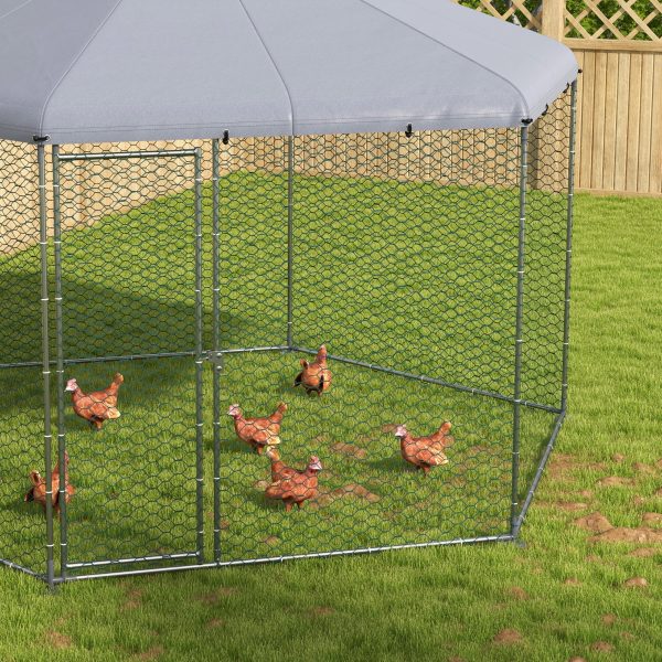 PawHut 13.1 ft x 11.4 ft Chicken Coop for 10-15 Chickens, Ducks, Rabbits - MadeInUSA - Image 8