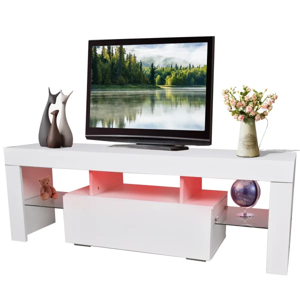 CoSoTower TV Stand with Storage 51 Inch LED Modern TV Media Console Entertainment Center with Drawer TV Cabinet for Living Room Bedroom - MadeInUSA - Image 3