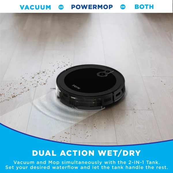 iHome AutoVac Luna 2-in-1 Front LIDAR Robot Vacuum and Vibrating Mop, Strong Suction - MadeInUSA - Image 9
