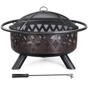 Renwick 36 Round Metal Finish Iron Fire Pit - MadeInUSA