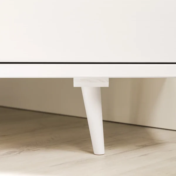 Walker Edison Modern 3-Drawer Solid Wood Corner TV Stand, White - MadeInUSA - Image 10