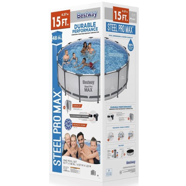 Bestway 15' x 48" Steel Pro Max Above Ground Pool Set - MadeInUSA - Image 11