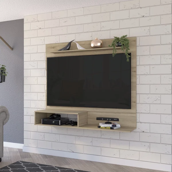 CoSoTower 3-Shelf Floating Entertainment Center Light Pine - MadeInUSA