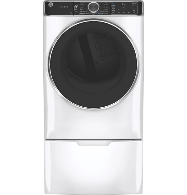 GE 7.8 Cu. ft. Capacity White Smart Front Load Electric Dryer with Steam - GFD85ESSNWW - MadeInUSA