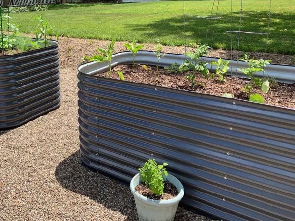 Vego Garden 32" Tall 9-in-1 Modular Metal Raised Garden Bed Kit Pearl White - MadeInUSA - Image 4