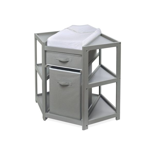 Badger Basket Diaper Corner Baby Changing Table, Gray - MadeInUSA - Image 4