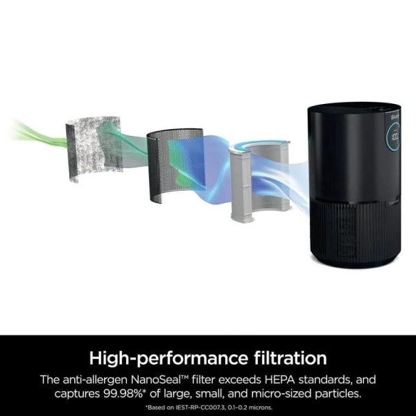 Shark Air Purifier with Nanoseal HEPA, Cleansense IQ, Odor Lock, Cleans Up to 500 Sq. ft, HP100 - MadeInUSA - Image 4