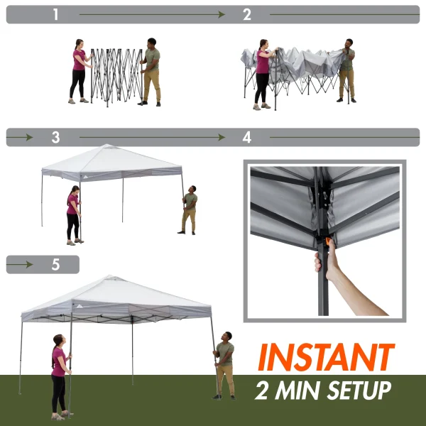Ozark Trail 12' x 12' Instant Straight Leg Canopy for Camping - Gray - MadeInUSA - Image 4