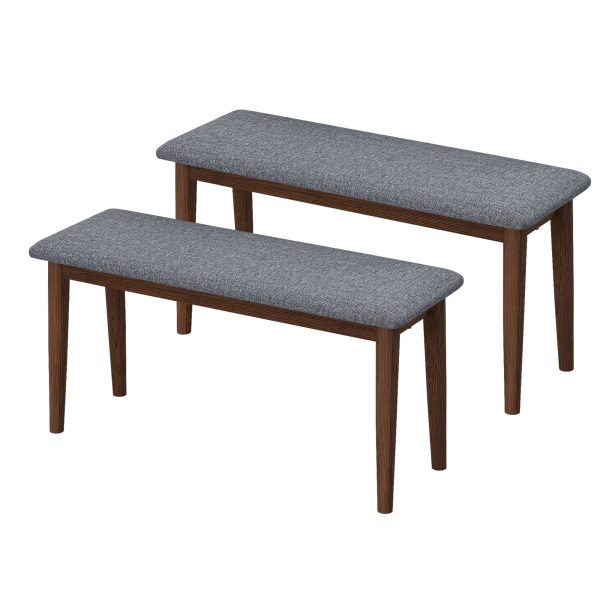 Retro Upholstered Benches Set - 29.54 - Upgrade Dining Space - MadeInUSA
