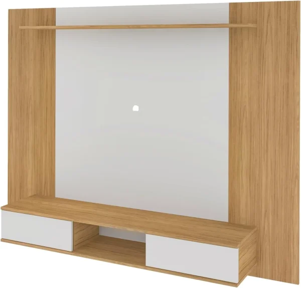 U-SHARE Deborah Floating Entertainment Center for up to 65 inch TVs, TV Wall Panel with LED Strip and Shelf, Floating TV Stand, White - MadeInUSA - Image 7