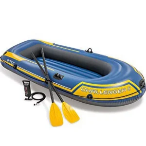 Intex Challenger 2, 2-Person Inflatable Boat Set with French Oars and High Output Air-Pump (Latest Model) - MadeInUSA