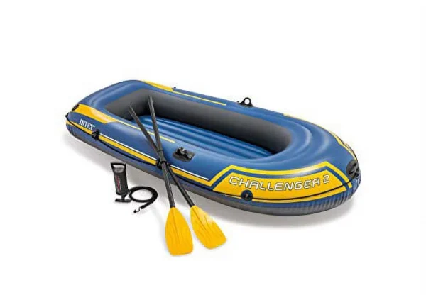 Intex Challenger 2, 2-Person Inflatable Boat Set with French Oars and High Output Air-Pump (Latest Model) - MadeInUSA