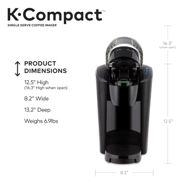 Keurig K-Compact Single-Serve K-Cup Pod Coffee Maker, Black - MadeInUSA - Image 4