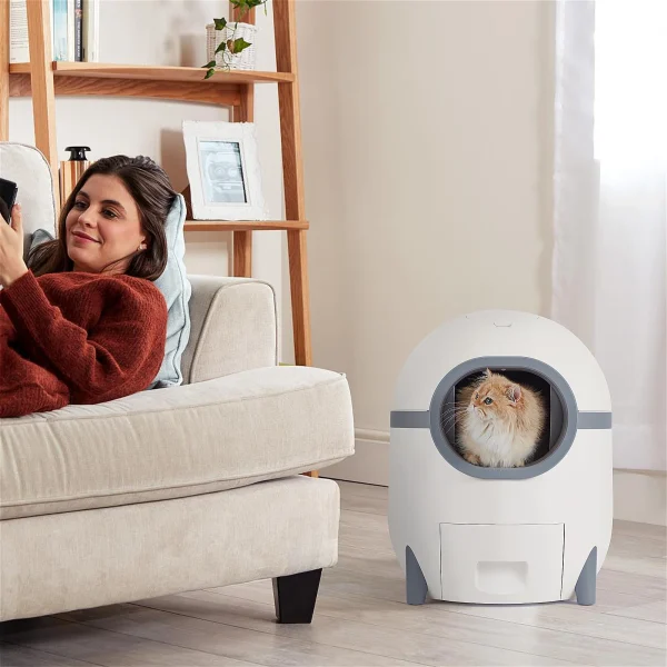 Hommow Automatic Cat Litter Box, Self Cleaning Cat Litter Box with APP Control & Cleaning Kit - MadeInUSA - Image 2