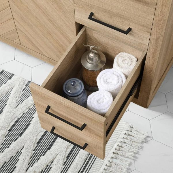 Glacier Bay Huckleberry 42 in. W x 19 in. D x 34 in. H Single Sink Bath Vanity in Weathered Tan with White Engineered Marble Top - MadeInUSA - Image 10
