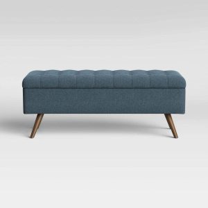 Arthur Tufted Storage Bench Blue Project 62 - MadeInUSA