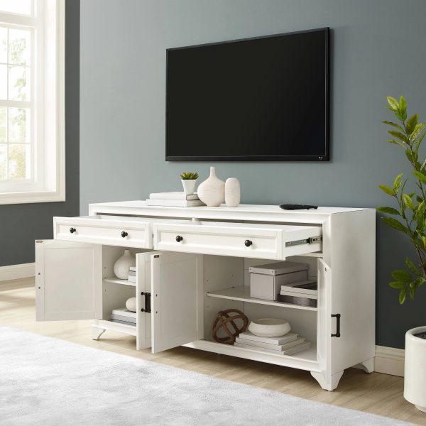 Crosley Tara Distressed White Sideboard - MadeInUSA - Image 6