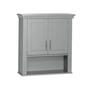 RiverRidge Somerset 22.81in W x 24.5in H x 7.88in D Gray Bathroom Wall Cabinet - MadeInUSA