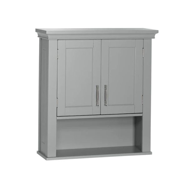 RiverRidge Somerset 22.81in W x 24.5in H x 7.88in D Gray Bathroom Wall Cabinet - MadeInUSA