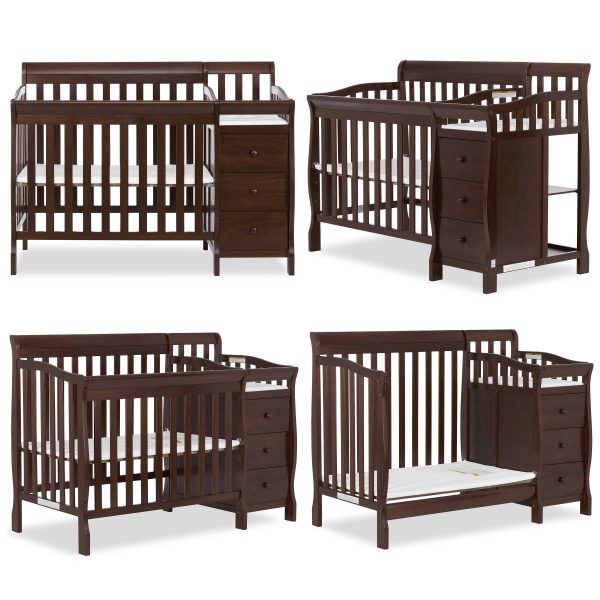Dream On Me Jayden 4 in 1 Mini Convertible Crib and Changer - Espresso - MadeInUSA - Image 3