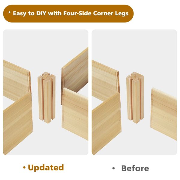 Gymax Raised Garden Bed Wooden Garden Box Planter Container U-Shaped Bed 92.5x95x11in - MadeInUSA - Image 6