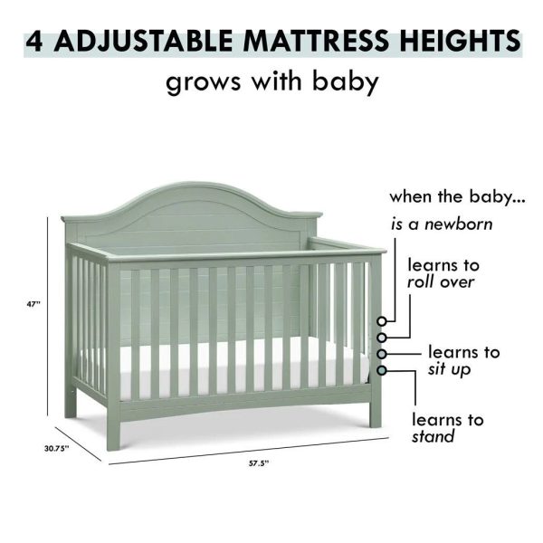Carter's by DaVinci Nolan 4-in-1 Convertible Crib - Light Sage - MadeInUSA - Image 2
