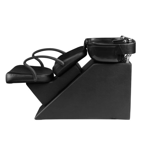 Ainfox Shampoo Barber Backwash Chair ABS Plastic Shampoo Bowl Sink Chair for Spa Beauty Salon (Black) - MadeInUSA - Image 5
