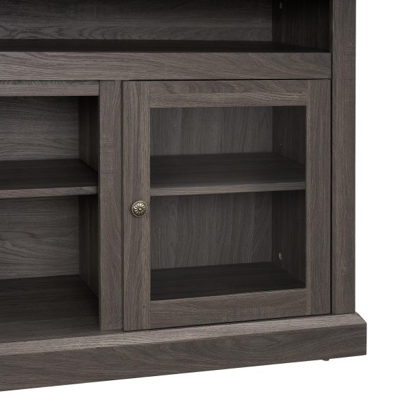 Contemporary TV Media Stand Modern Entertainment Console for TV Up to 65"with Open and Closed Storage Space, Dark Walnut/Black, 60"W*15.75"D*29"H - MadeInUSA - Image 10