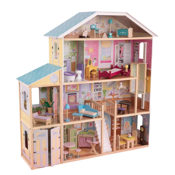 KidKraft Majestic Mansion Wooden Dollhouse with 34 Accessories - MadeInUSA - Image 4