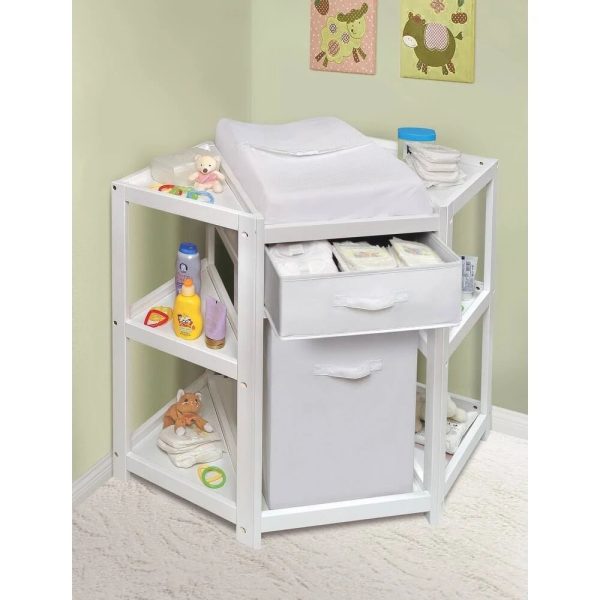 Badger Basket Diaper Corner Baby Changing Table, Gray - MadeInUSA - Image 5