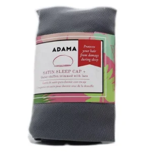 Adama Satin Lined Jersey Sleep Cap Black,Pack of 12 - MadeInUSA