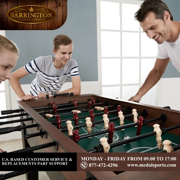 Barrington 54 Furniture Style Foosball Game Table, 54 inch x 27.25 inch x 34 inch - MadeInUSA - Image 7