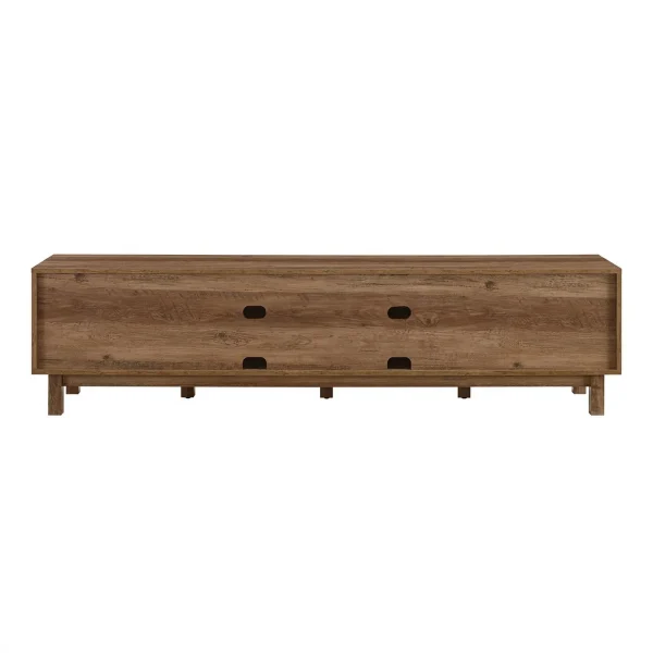 Pemberly Row 70"Simple Wood Barndoor TV Stand in Rustic Oak - MadeInUSA - Image 5