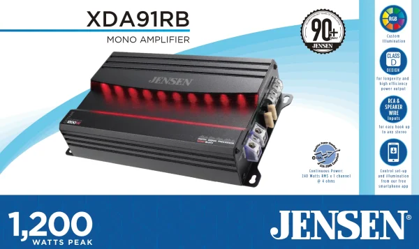 Jensen XDA91RB Class-D Mono Amplifier with 240 Watts x 1 RMS,1200 Watts Peak Power, New - MadeInUSA - Image 6