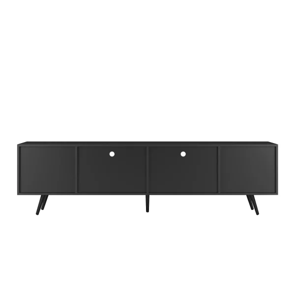 SESSLIFE Entertainment Center with LED Lights, Modern TV Stand for 75 inch TV, TV & Media Furniture with Storage, Media Table for Living Room, Bedroom (Black) - MadeInUSA - Image 6