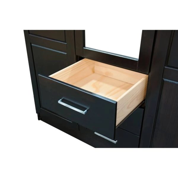 100% Solid Wood Cosmo 3-Door Wardrobe with Raised Panel Doors, Gray - Palace Imports 7115D - MadeInUSA - Image 4