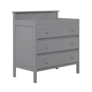 Dream on Me Mason Modern Changing Table with Free Changing Pad in Steel Grey - MadeInUSA